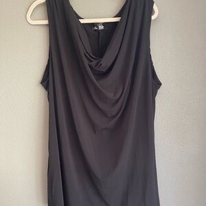 Elegant Black Drape Neck Tank Top